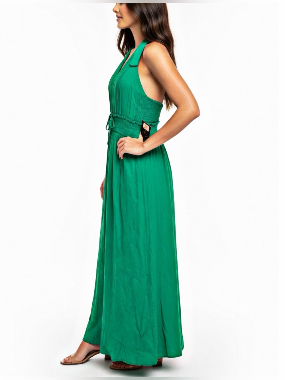 Vibrant Green Halter Maxi
